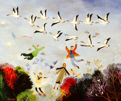 Trampolinspringen im Winter, 2007 von Anna Pugh