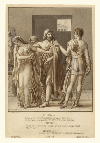 Phaedra weist die Umarmungen des Theseus zurück von Anne-Louis Girodet de Roucy-Trioson
