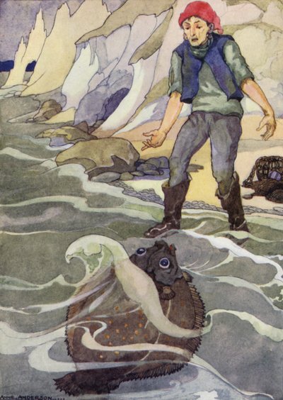 Der Fischer und seine Frau, Märchen der Brüder Grimm von Anne (after) Anderson