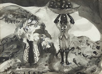 Stillleben mit Figurine von Anne Redpath