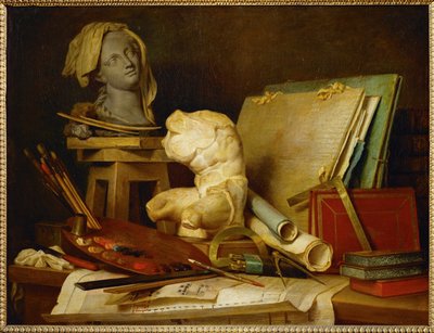 Die Attribute der Malerei, der Bildhauerei und... von Anne Vallayer Coster