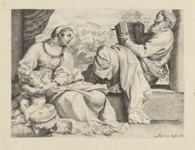 Heilige Familie mit dem jungen Johannes dem Täufer von Annibale Carracci