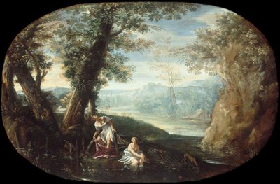 Landschaft mit badenden Frauen von Annibale Carracci