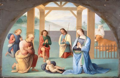 Anbetung des Christkindes (nach Perugino) (Detail) von Annie Louisa Swynnerton