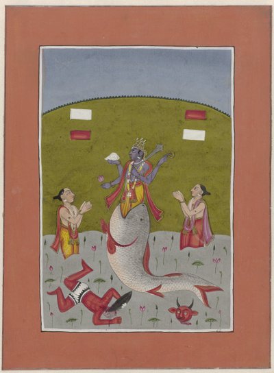 Avatar von Vishnu, der aus dem Maul eines Fisches auftaucht von Anonymous