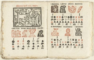 Seiten mit der Vorhersage für den Monat Mai, 1712 von Anonymous