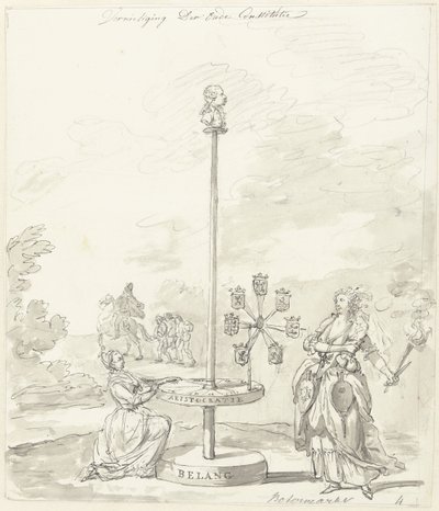 Die Zerstörung der alten Verfassung, Dekoration auf dem Botermarkt, 1795 von Anonymous