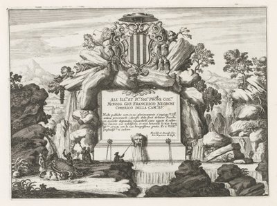 Brunnen mit Widmung und Wappen von Giovanni Francesco Negroni von Anonymous