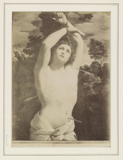 Fotoreproduktion eines Gemäldes von Guido Reni, das Martyrium des Heiligen Sebastian darstellend von Anonymous