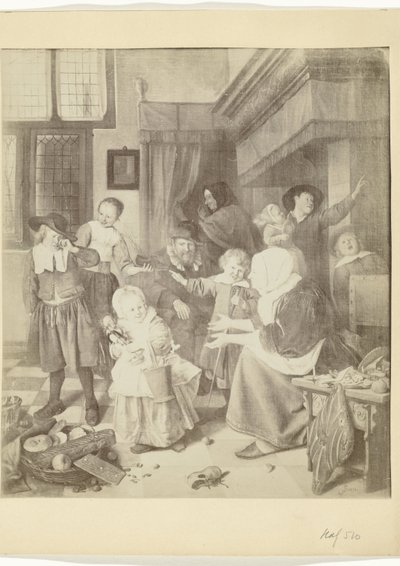 Fotoreproduktion des Gemäldes Das Nikolausfest von Jan Steen von Anonymous