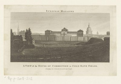 Ansicht des Coldbath Fields Gefängnisses in London von Anonymous
