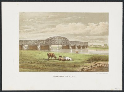 Hedelse Eisenbahnbrücke über die Maas, 1870 von Anonymous