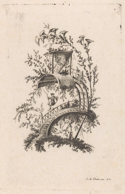 Mann auf Schaukel Cahier de six Baraques Chinoises (Serientitel) von Anonymous