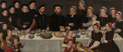 Pierre de Moucheron (1508-67), seine Frau Isabeau de Gerbier, ihre achtzehn Kinder, ihr Schwiegersohn Allard de la Dale und ihr erstes Enkelkind von Anonymous