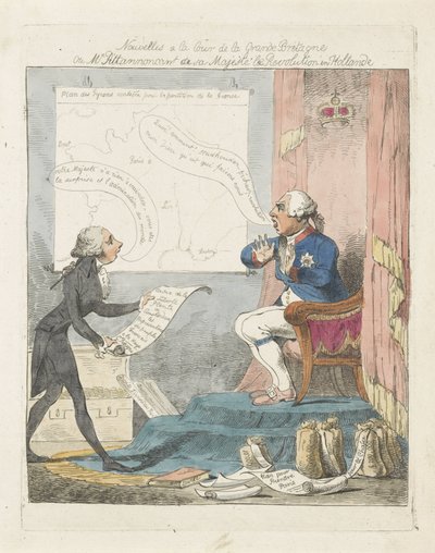 Pitt bringt George III. die Nachricht von der Revolution in den Niederlanden, 1795 von Anonymous