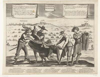 Karikatur der Spanier nach dem Verlust von Breda, Thionville, Perpignan, Portugal und Katalonien, 1643 von Anonymous