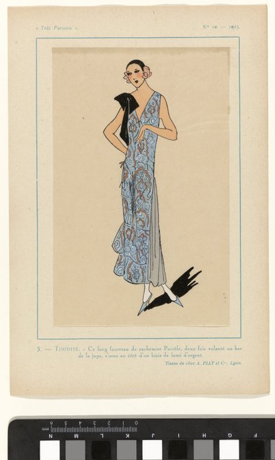 Sehr Pariserisch, 1923, Nr. 10: 3.- Schüchternheit. - Dieses lange Kleid... von Anonymous
