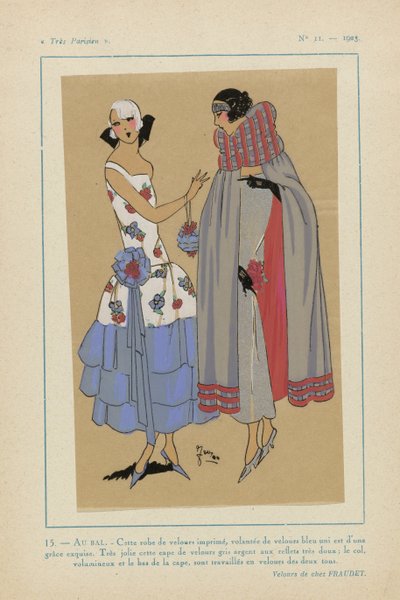 Très Parisien, 1923, Nr. 11: 15. - AU BAL. - Diese Samtrobe... von Anonymous