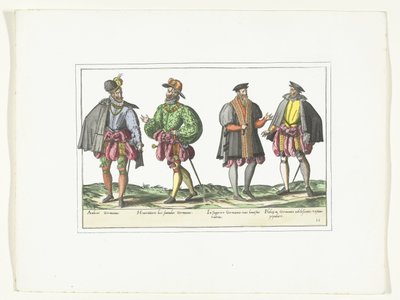 Vier Männer in deutscher Mode, ca. 1580 von Anonymous