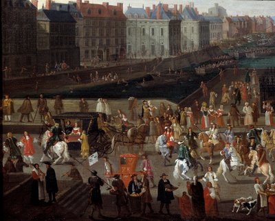 Aktivitäten und Passage auf der Pont Neuf in Paris von Anonymous Anonymous