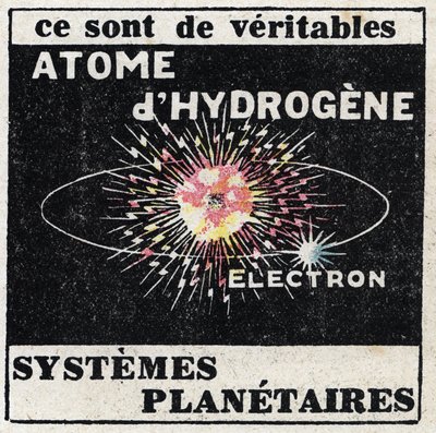 Atom und Wissenschaft: Wasserstoffatom. Anonyme Illustration von 1925. Private Sammlung. von Anonymous Anonymous