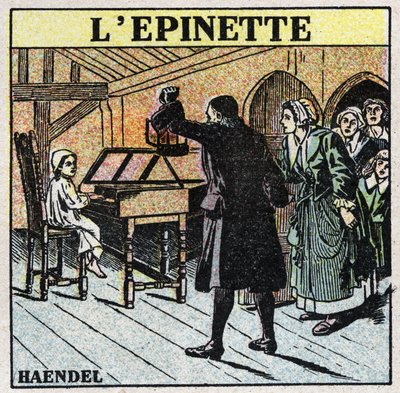 Musikinstrumente: geschlagene Saiteninstrumente. Junger Georg Friedrich Händel (Georg Friedrich Händel) von Anonymous Anonymous