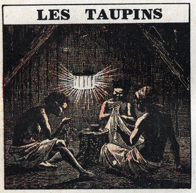 Phosphoreszenz: Die Tricks. In Kuba beleuchtet man sich mit einem leuchtenden Insekt, dem Drahtwurm, den man in einen Käfig setzt. Anonyme Illustration von 1925. Private Sammlung. von Anonymous Anonymous