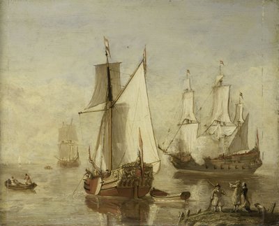 Vergnügungsyacht und Kriegsschiff von Anonymous Anonymous