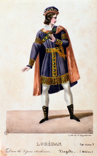 Porträt von Loredan in Die sizilianische Vesper (I vespri siciliani), Oper von Giuseppe Verdi von Anonymous Anonymous