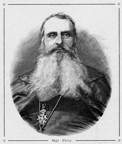 Porträt von Monsignore Louis-Antoine-Augustin Pavy (1805-1866), Bischof von Algier. Gravur in „Les Missions Catholiques au XIXème Siècle“ von Louis-Eugène Louvet. Private Sammlung. von Anonymous Anonymous