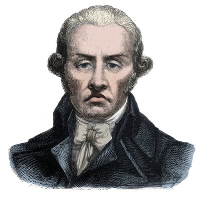 Porträt von Stanislas Marie Maillard (1763-1794), Gerichtsvollzieher und emblematische Figur der Französischen Revolution - Gravur in „Histoire des Girondins“ von Alphonse de Lamartine (1790-1869) 1865-1866 - Private Sammlung von Anonymous Anonymous