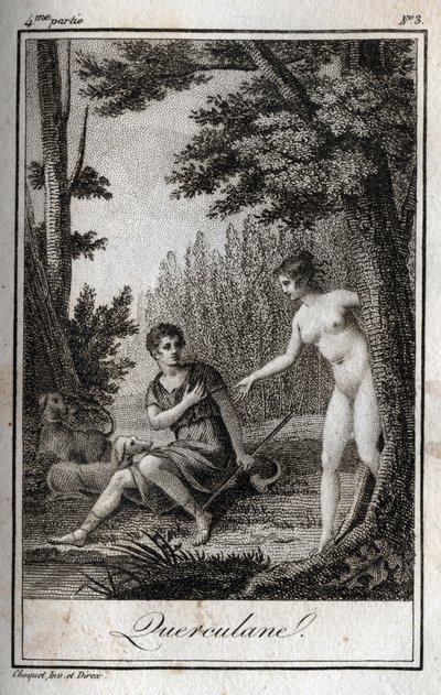 QUERCULANES, Nymphen, Kanalbeschützer. Gravur von 1819 in „Lettres à Emilie sur la mythologie“ von Charles Albert Demoustier (1760-1801). Private Sammlung. von Anonymous Anonymous