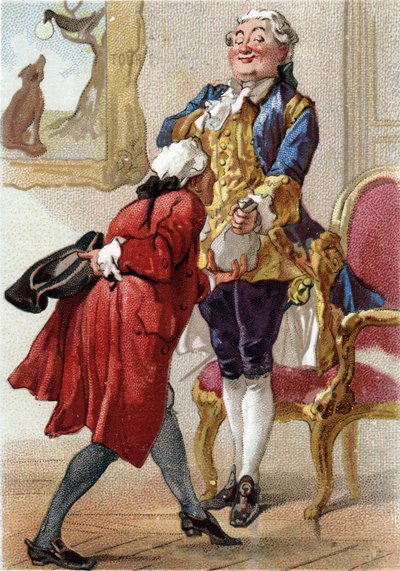 Der Rabe und der Fuchs: Fabel von Jean de La Fontaine (1621-95). Chromolithografie des 19. Jahrhunderts. Private Sammlung. von Anonymous Anonymous