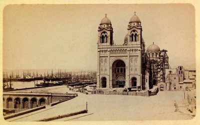 Die Stadt Marseille und ihre Umgebung um 1885-1890: Die Kathedrale im Bau von Anonymous Anonymous