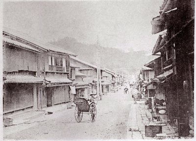 Ansicht einer Dorfstraße in China, Fotografie vom Anfang des 20. Jahrhunderts - Privatsammlung von Anonymous Anonymous