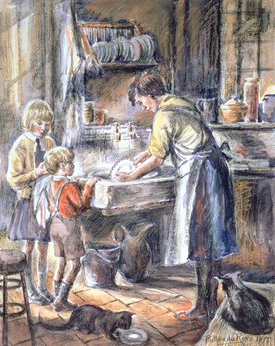 Beim Abwasch helfen, 1975 von Anthea Durose