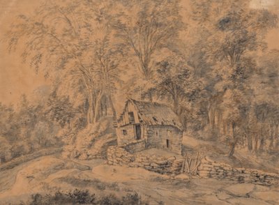 Eine Hütte im Wald von Anthonie Waterloo