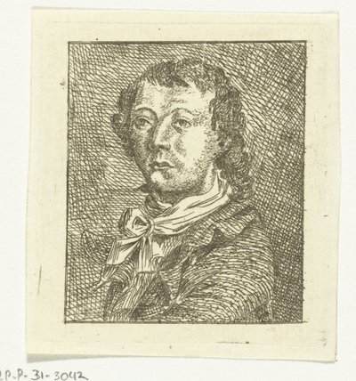 Porträtbüste eines jungen Mannes mit weißer Krawatte von Anthonie van den Bos