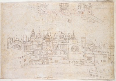 Studien des Palastes von Oatlands und Hampton Court, ca. 1544 von Anthonis van den Wyngaerde