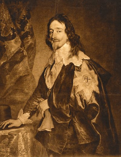 Porträt von Karl I. (Reproduktion, braun) von Anthony van (after) Dyck