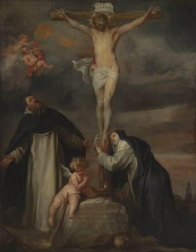 Christus am Kreuz mit der Heiligen Katharina von Siena, dem Heiligen Dominikus und einem Engel von Anthony van Dyck