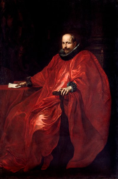 Porträt von Agostino Pallavicino (1577-1649) im Botschaftergewand bei Papst Gregor XV. von Anthony van Dyck