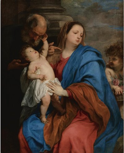Die Heilige Familie mit einem Engel von Anthony van Dyck