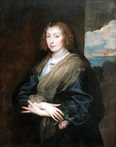 Frau mit einer Rose von Anthony van Dyck
