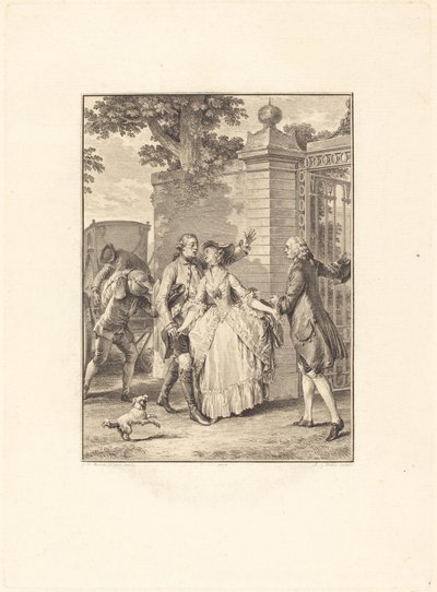 Das Vertrauen der schönen Seelen von Antoine Jean Duclos after Jean Michel Moreau
