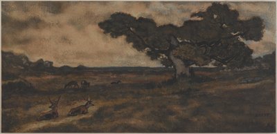 Böcke in der Nähe eines Baumes von Antoine Louis Barye