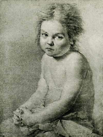 Naturstudie für ein nacktes und sitzendes Mädchen von Antoine Pesne