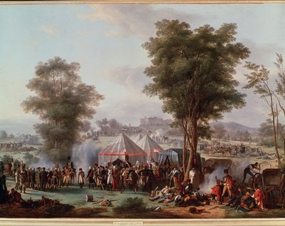 Biwak von Kaiser Napoleon I. in der Nähe des Schlosses Ebersberg in Österreich, 4. Mai 1809 von Antoine Pierre Mongin