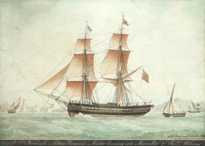 Die Weasel kommt am 9. September 1823 in Marseille an von Antoine Roux