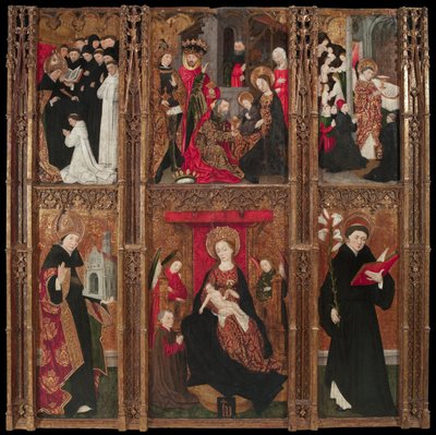 Altarbild der Jungfrau, des Heiligen Augustinus und des Heiligen Nikolaus von Tolentino von Antoine de Lonhy